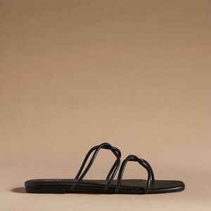 Maeve Elegant Black Slide Sandals